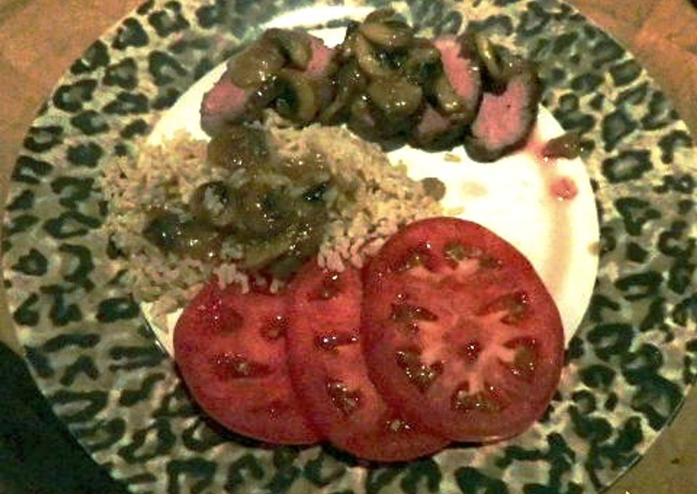 Pork fillet vacuum packed with mushroom sauce