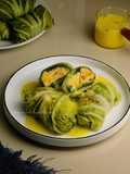 Sawi Gulung Ayam Saffron