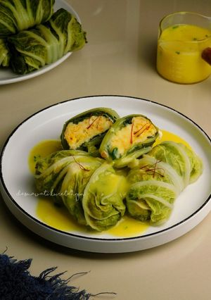 Foto resep Sawi Gulung Ayam Saffron
