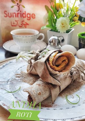 A picture of Andha paratha roll.