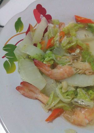 Foto resep Tumis Udang Sawi Putih