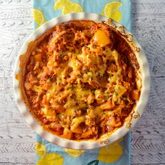 A picture of Spanish Tomato Rice Bake.