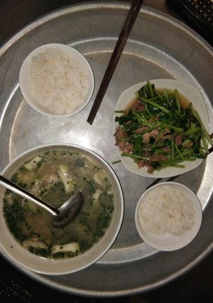 Hình của món Canh khuyếc khô bầu.