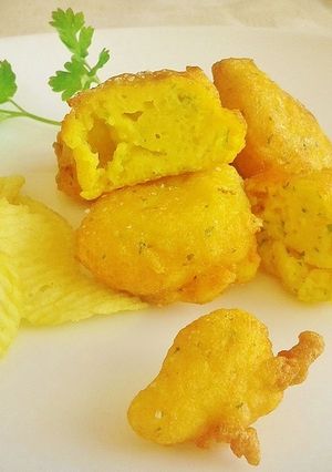 Foto principal de Buñuelos de langostinos con bacalao