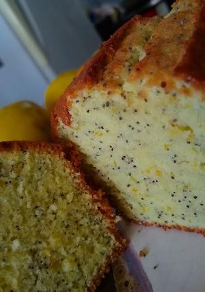 Una foto de Budín de limón o naranja con semillas