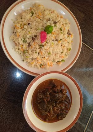 Couscous da miyan kayan ciki ainihin hoton girkin