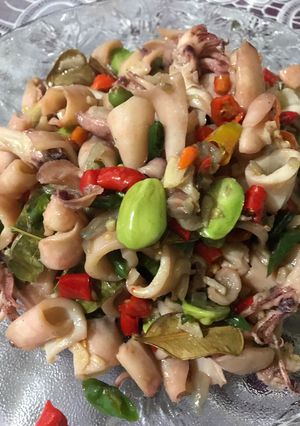 Foto resep Cumi asin pete pedes