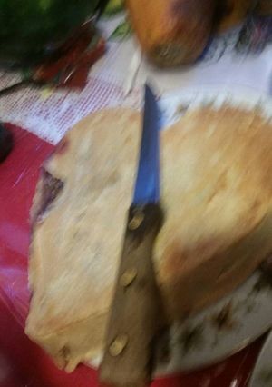 A picture of Vegan berry cheesecake pie.