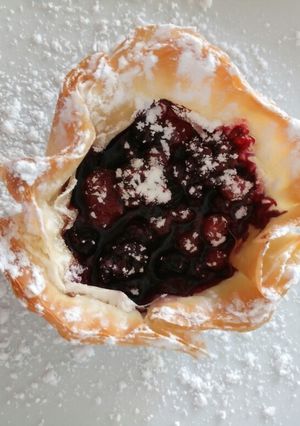 A picture of Mixed Berry filo tart.