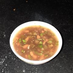 Hot and sour soup A picture of Hot and sour soup.