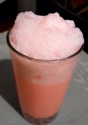 A picture of Rooh afza ice cream shake.