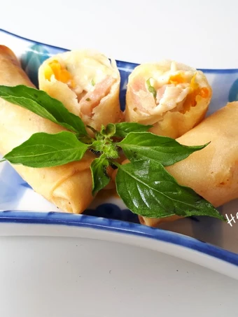 Langkah Mudah untuk Membuat Resep  Lumpia Ayam Carbonara yang Bisa Manjain Lidah, Lezat Sekali