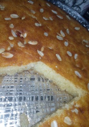 صورة لوصفة بسبوسة اللبن🤔 روعة 😋😋