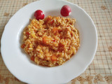 Arroz con carne picada de pollo