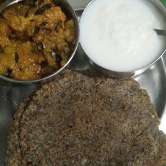 A picture of Arbi de Kuttu wale prathe Katha mitha petha SWAK de Chawla Di kh.
