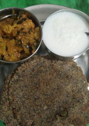 A picture of Arbi de Kuttu wale prathe Katha mitha petha SWAK de Chawla Di kh.
