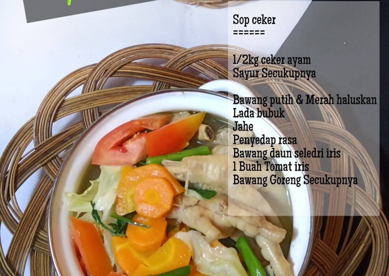 Sop Ceker Sayur
