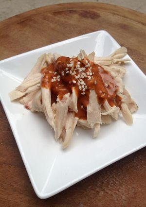 รูปของ อกไก่ฉีกซอสพริกงา