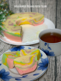 Foto resep Bolu Kukus Pelangi Putih Telur