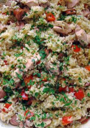A picture of Oven-Baked Jambalaya.