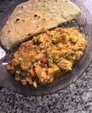 Chapati and chicken sauce