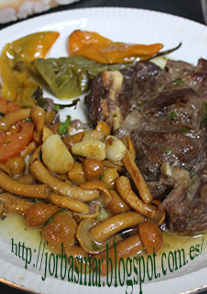 Una foto de Filete de ternera con setas de bote