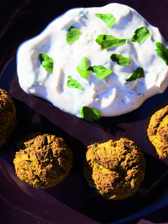 A picture of Broccoli Bites with Yogurt and Tahini Sauce 🥦.