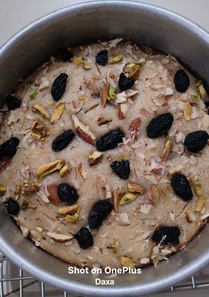 A picture of Eggless Banana Suji Cake (Without Oven).