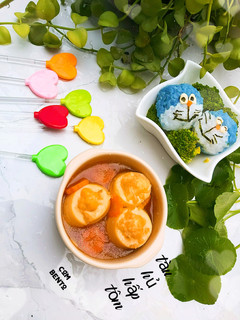 Hình của món Tàu hủ non hấp tôm.