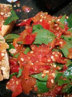 Foto resep Tahu penyet Sambel mentah kemangi