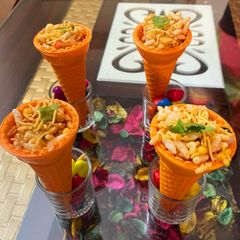 A picture of Ice cream cone bhel.