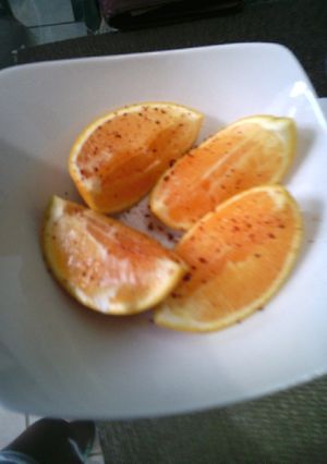 Una foto de Naranja enchilada