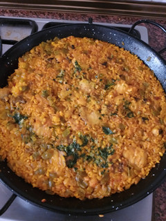 Una foto de Arroz seco con Rape