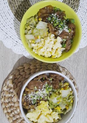Foto resep Blackpepper beef bowl (Daging masak ala yoshinoya)