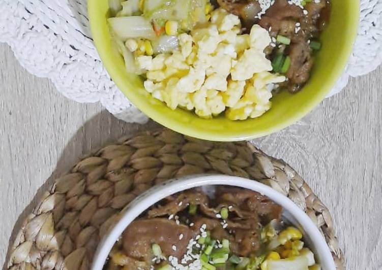 Blackpepper beef bowl (Daging masak ala yoshinoya)