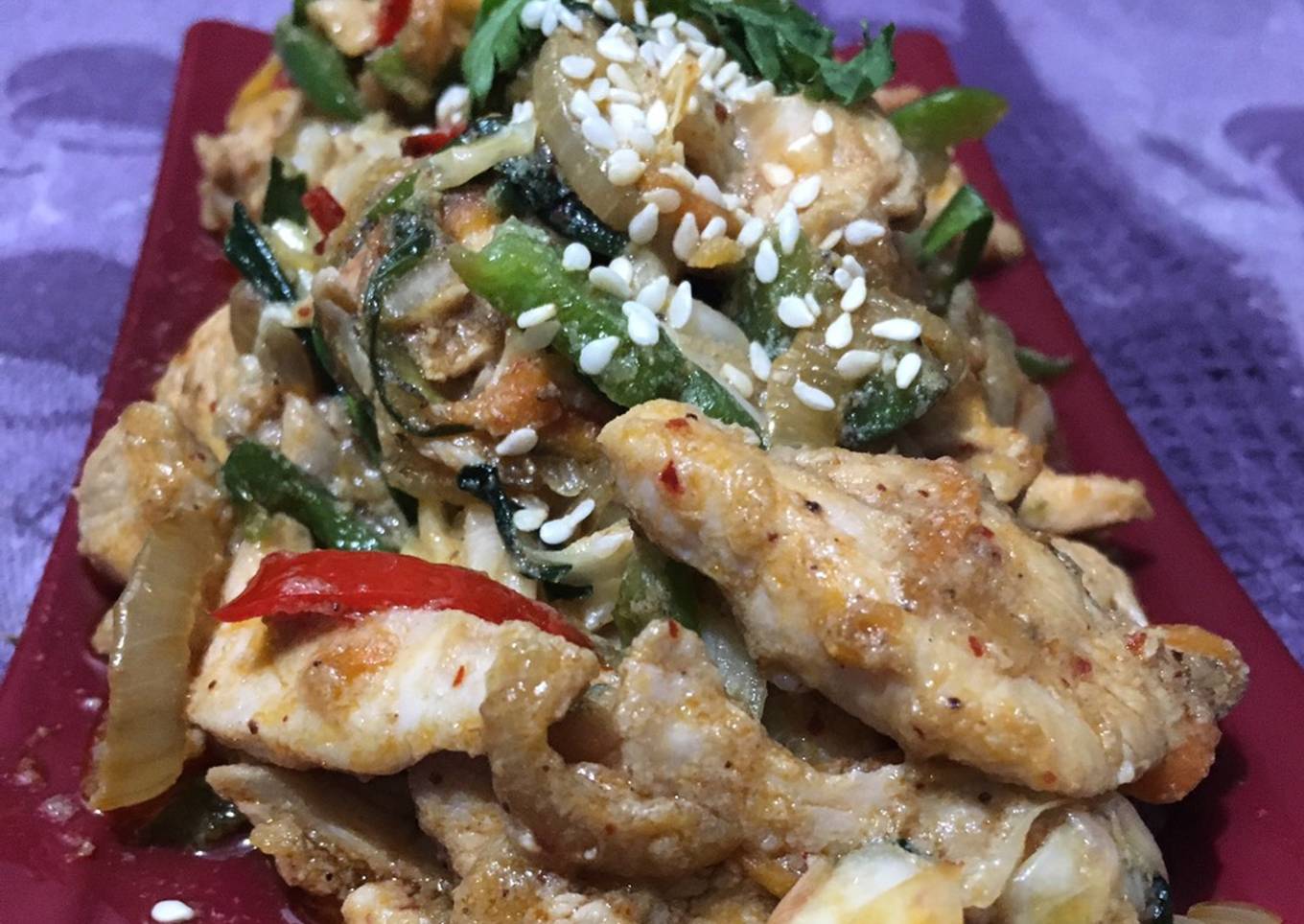 Dak galbi ala fe<br />Ayam sayur pedas Korea