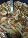 Sopa de setas con champiñones