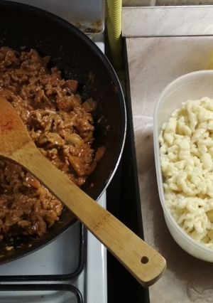 Gombapörkölt galuskával recept fotója