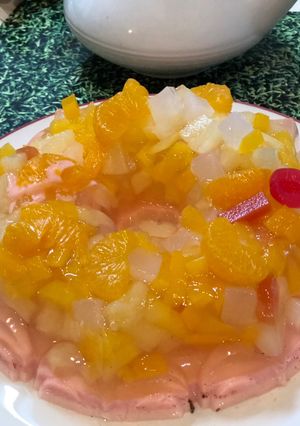 Foto resep Puding Buah Cocktail Lapis Susu ala Tiger Kitchen