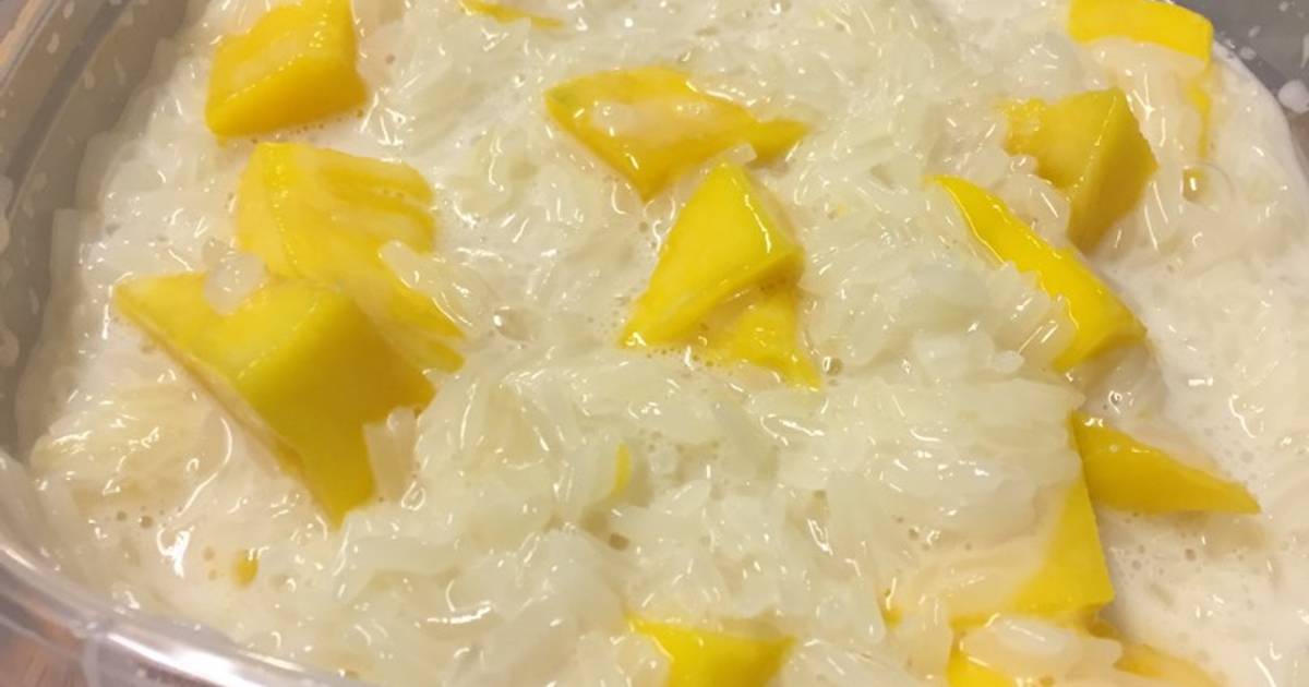 Easy Homemade Mango Sticky Rice (Using Rice Cooker) Recipe by Nia Hiura -  Cookpad