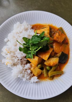 A picture of Asian style chicken curry.