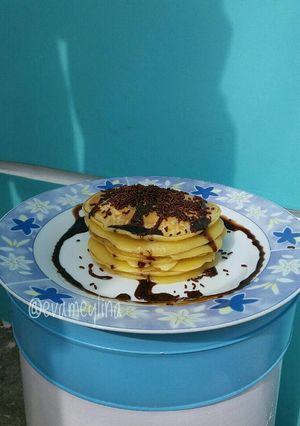 Foto resep Pancake tabur meses dan susu coklat tanpa backing powder
