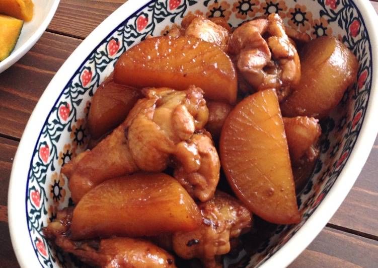 Simple Way to Make TERIYAKI Chicken Drumstick and DAIKON radish in A Minutes for Family