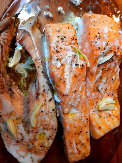 Foto de Salmão no forno a baixa temperatura
