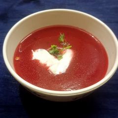 Beetroot tomato healthy soup A picture of Beetroot tomato healthy soup.