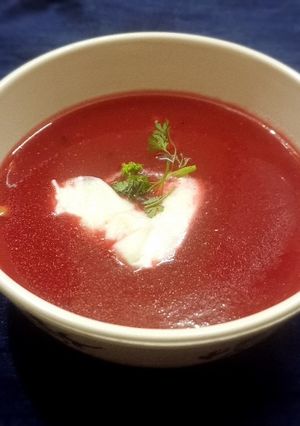 A picture of Beetroot tomato healthy soup.