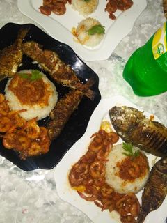 صورة لوصفة جمبري 🦐🦐🦐 بالأرز 🐟