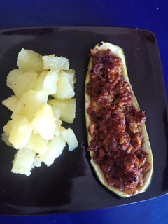 A picture of Stuffed Zucchini.