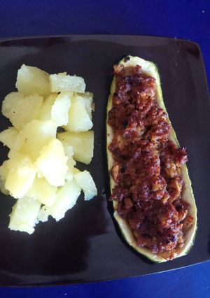 A picture of Stuffed Zucchini.