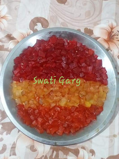 तरबूज के छिलके से टूटी फ़्रूटी (tarbuj ke chilke se tutti frutti recipe in Hindi) रेसिपी मुख्य फोटो